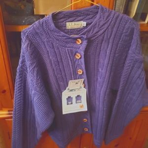 L.L. Bean NWT Cabled Cardigan Small